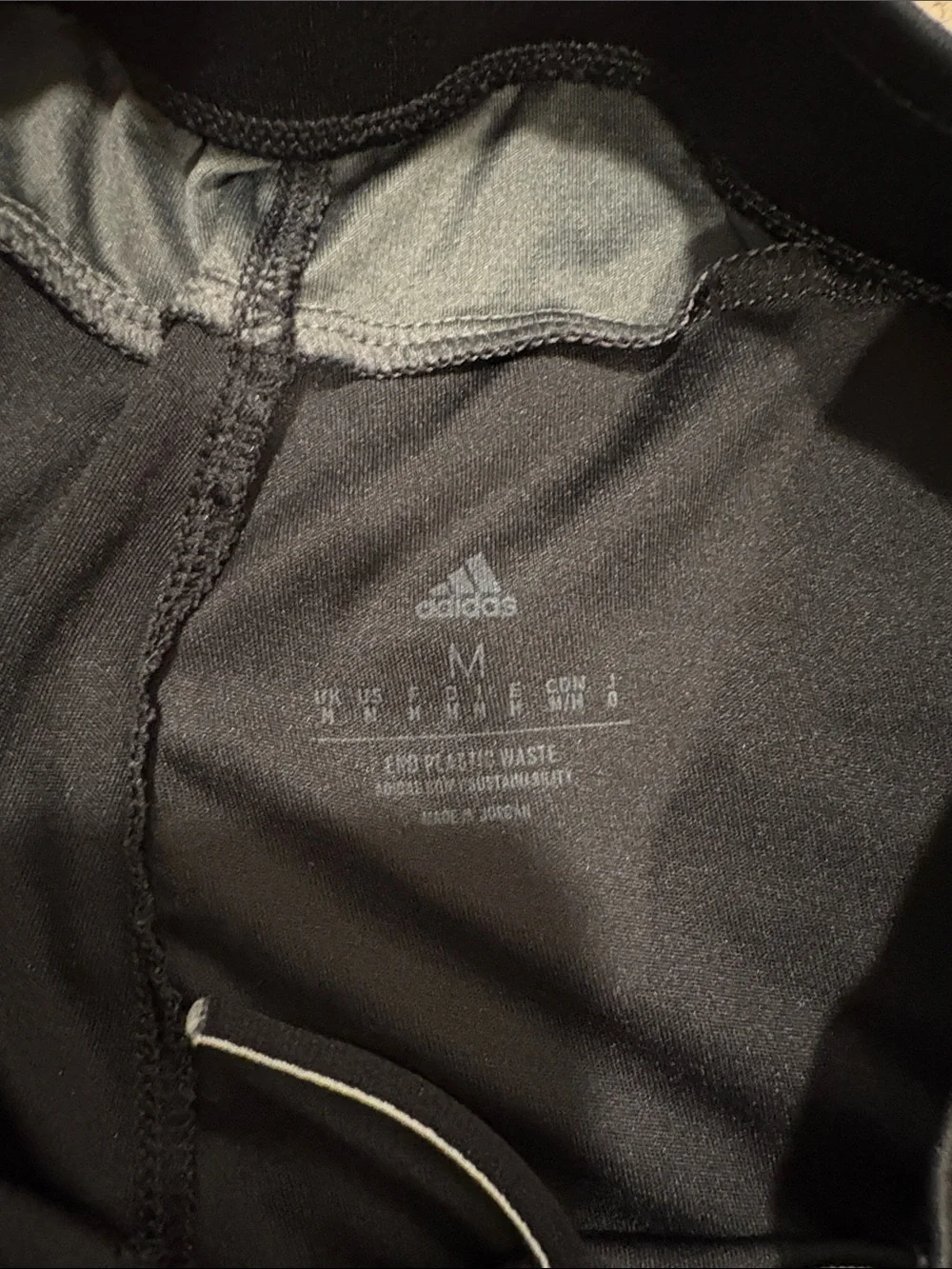 adidas Black Athletic Shorts with White Side Stripes